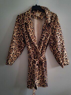 Elie Tahari Leopard print Trench Coat size 3X
